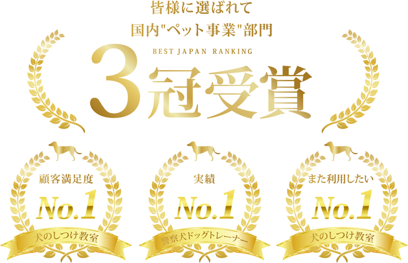皆様に選ばれて国内“ペット事業”部門 3冠受賞
