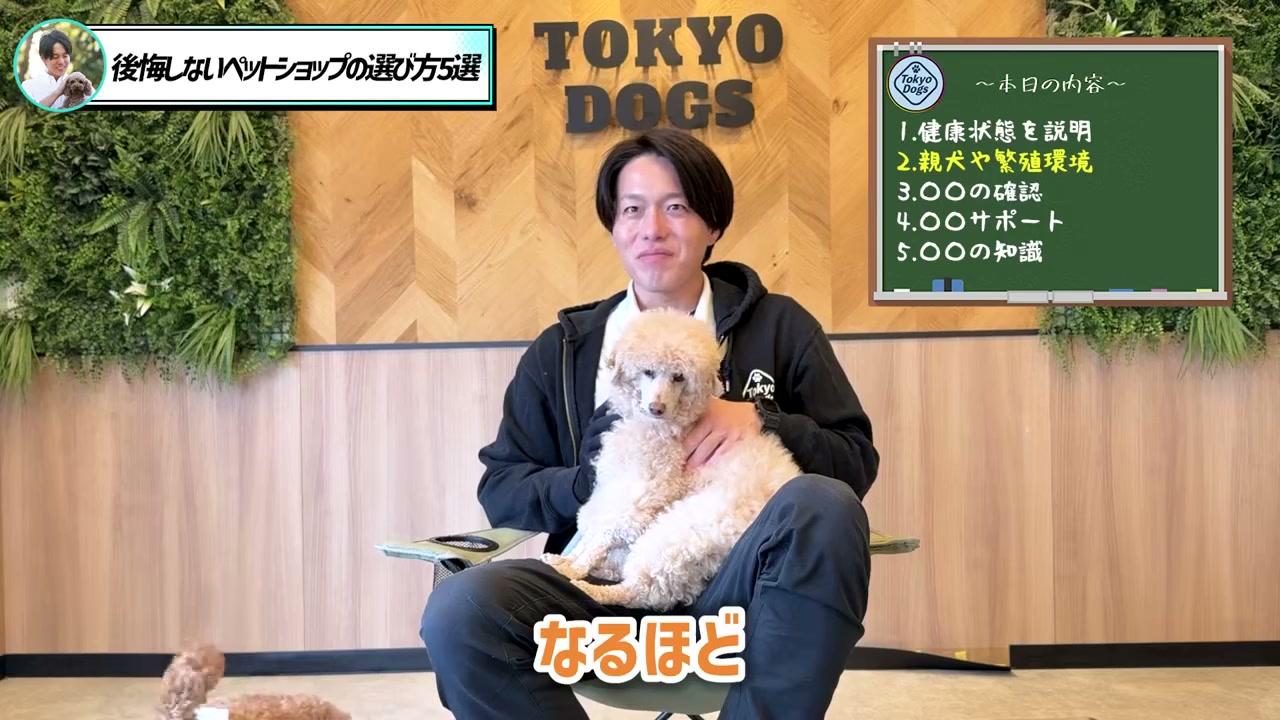 子犬が育ってきた環境と経験を聞く