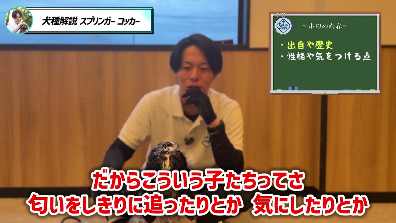 毛色や評判だけで性格を決めないよう説明する場面